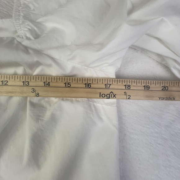 Moodie Dress Womens Small White Puff Sleeve Square Neck Tiered Swing Casual - Picture 7 of 10